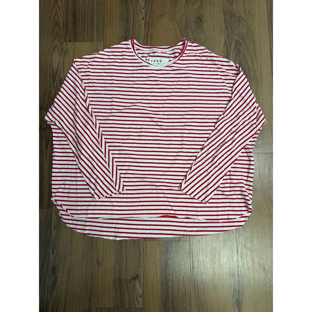 Frank & Eileen Anna Long Dolman Sleeve Top Red White Striped Coastal Copenhagen